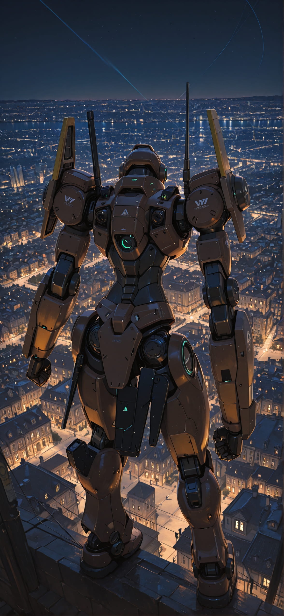 Agentic Brown Night City Summer Machine mobile wallpaper / スマホ壁紙