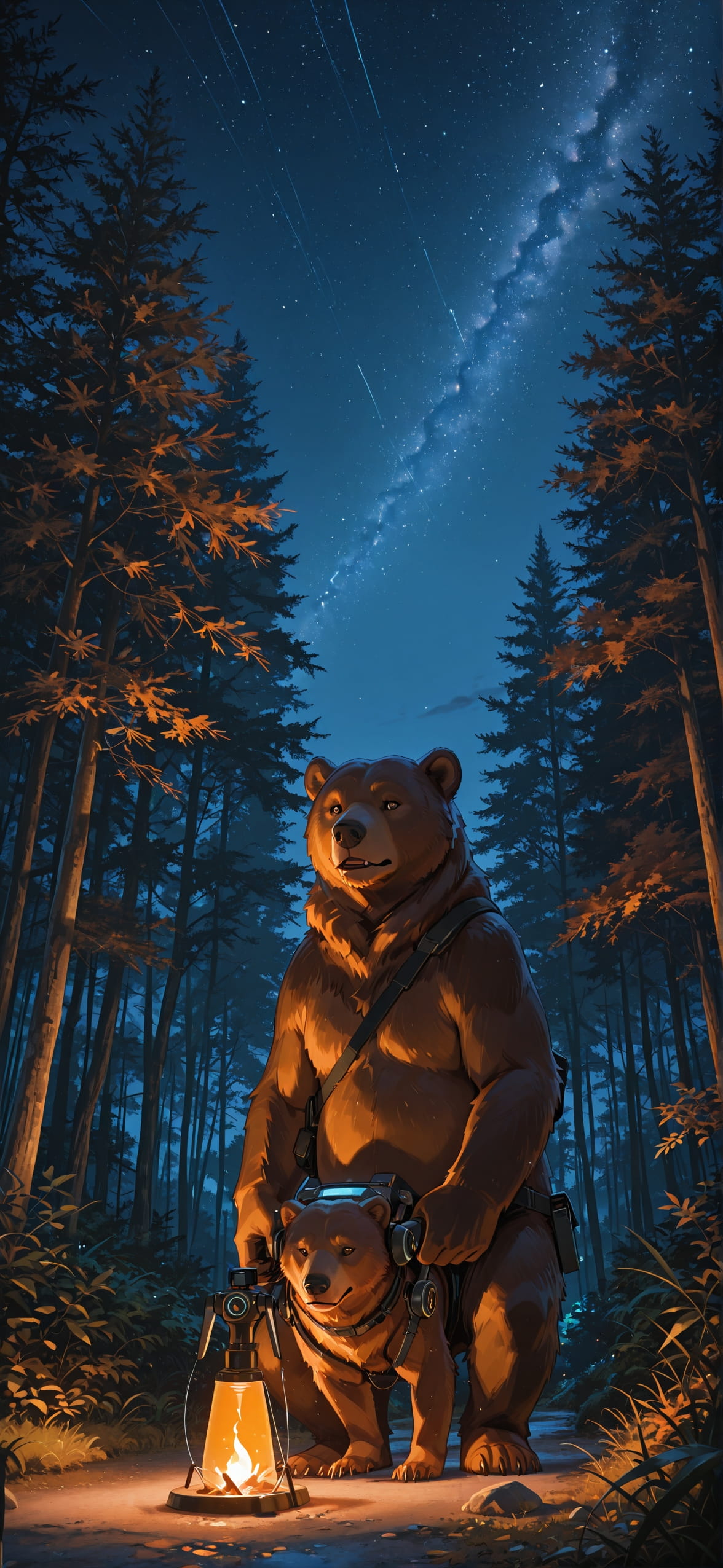 Agentic Orange Night Nature Summer Animal mobile wallpaper / スマホ壁紙