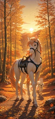 Agentic Yellow Sunset Nature Autumn Animal mobile wallpaper / スマホ壁紙