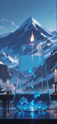 Alchemy Blue Afternoon Mountain Winter mobile wallpaper / スマホ壁紙