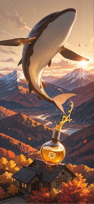 Alchemy Brown Afternoon Mountain Autumn Animal mobile wallpaper / スマホ壁紙