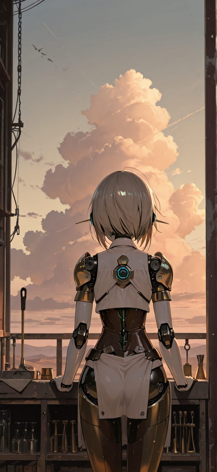 Alchemy Brown Afternoon Sky Summer Machine mobile wallpaper / スマホ壁紙