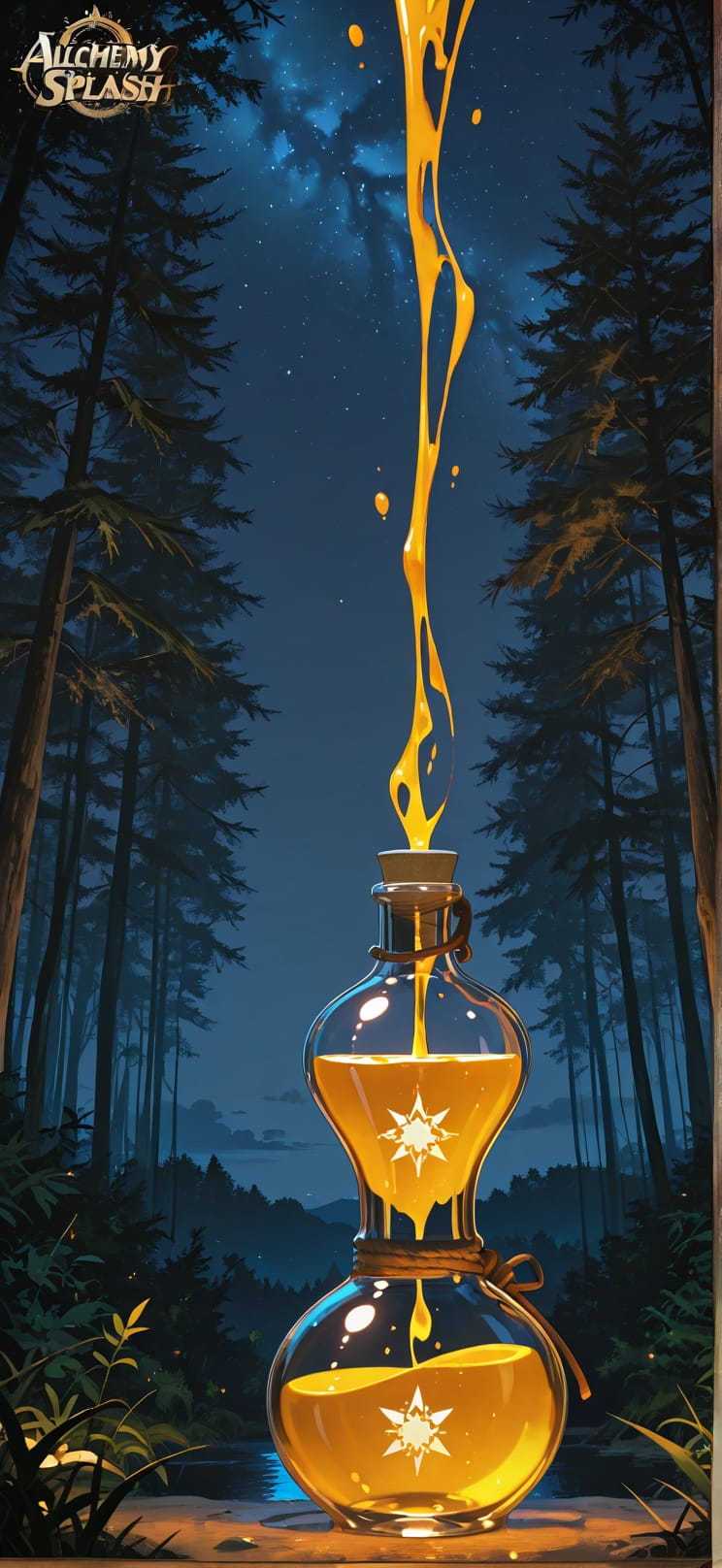 Alchemy Brown Night Nature Summer mobile wallpaper / スマホ壁紙