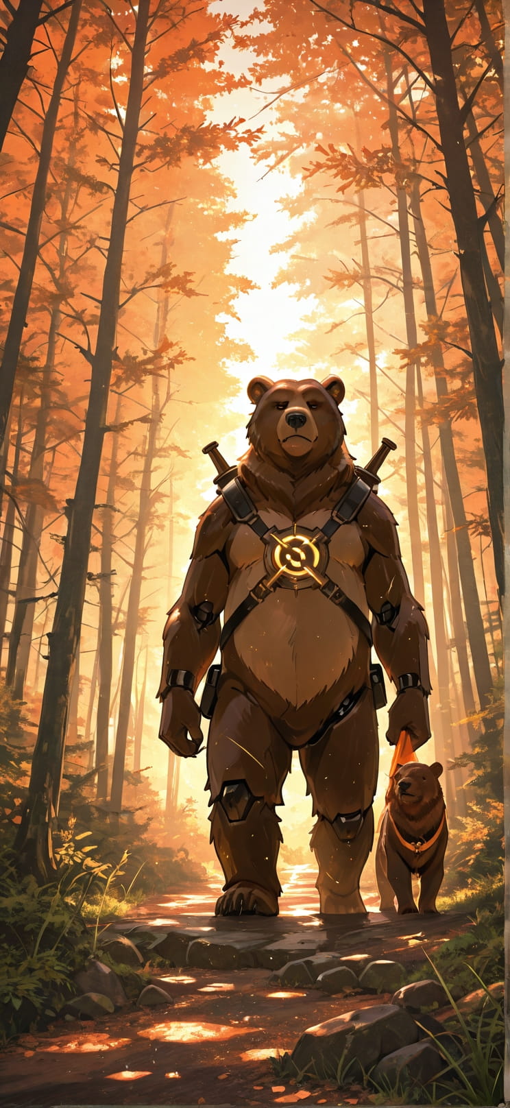 Alchemy Orange Afternoon Nature Summer Animal Machine mobile wallpaper / スマホ壁紙