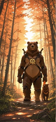 Alchemy Orange Afternoon Nature Summer Animal Machine mobile wallpaper / スマホ壁紙