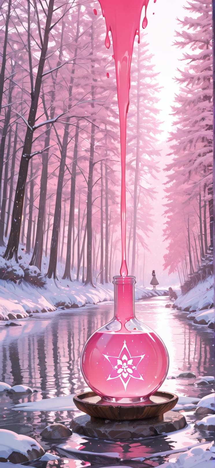 Alchemy Pink Afternoon Sea Winter mobile wallpaper / スマホ壁紙