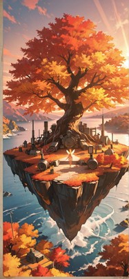 Alchemy Red Afternoon Sea Autumn Animal Machine mobile wallpaper / スマホ壁紙