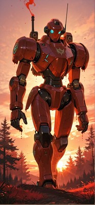 Alchemy Red Sunset Nature Spring Machine mobile wallpaper / スマホ壁紙