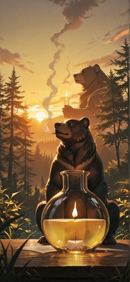 Alchemy Yellow Sunset Nature Summer Animal mobile wallpaper / スマホ壁紙