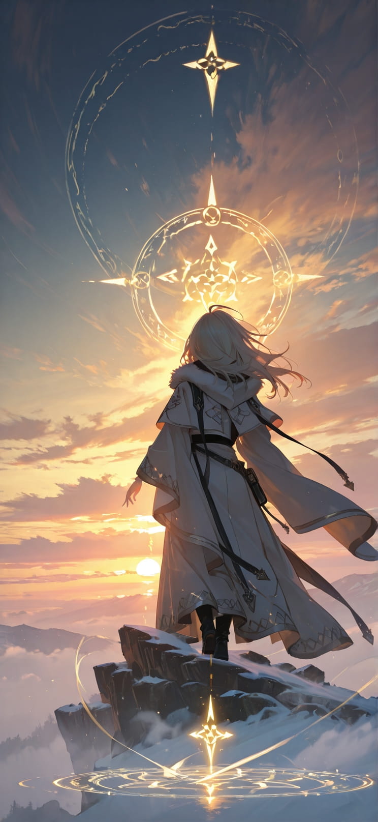 Alchemy Yellow Sunset Sky Winter mobile wallpaper / スマホ壁紙