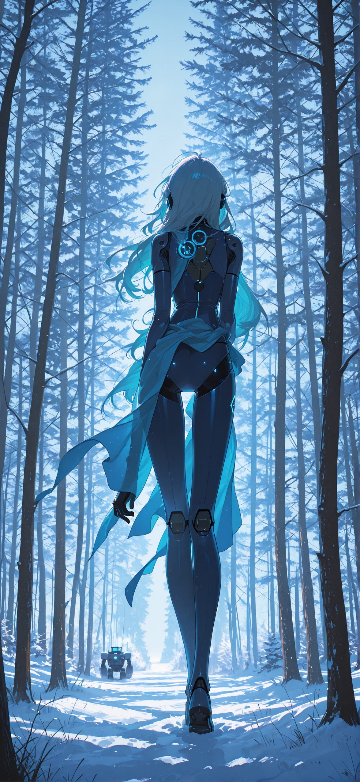 Allthefeels Blue Afternoon Nature Winter Machine mobile wallpaper / スマホ壁紙