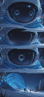 Allthefeels Blue Night Nature Winter Machine mobile wallpaper / スマホ壁紙