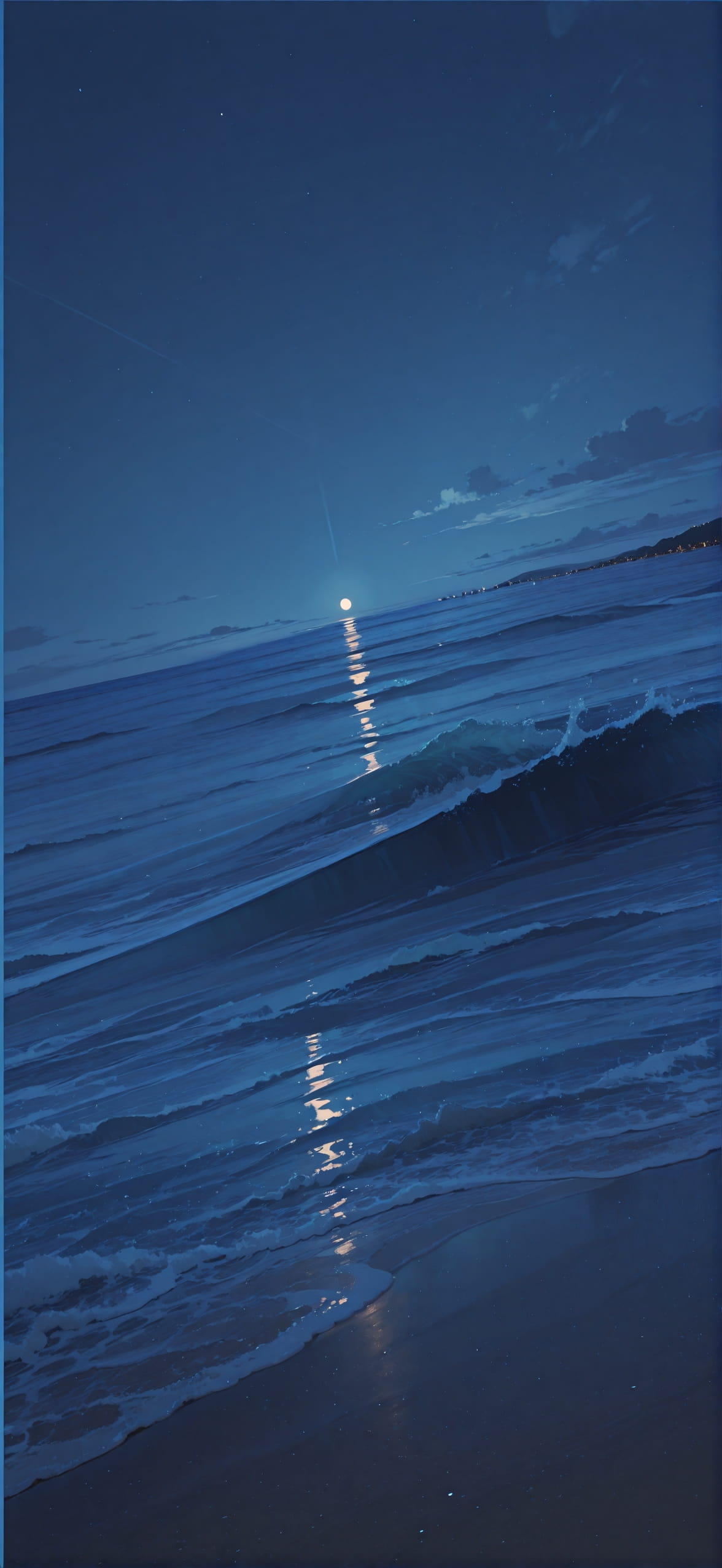 Allthefeels Blue Night Sea Winter mobile wallpaper / スマホ壁紙