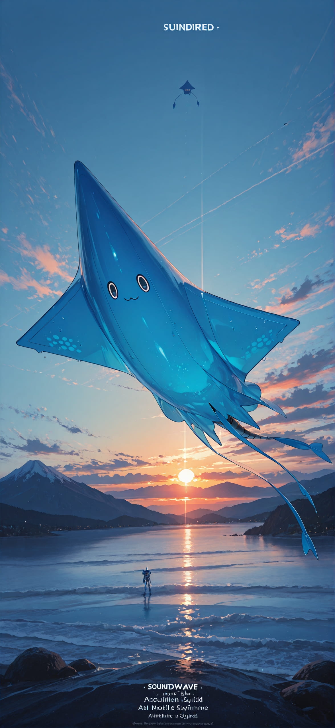 Allthefeels Blue Sunset Mountain Summer Animal Machine mobile wallpaper / スマホ壁紙