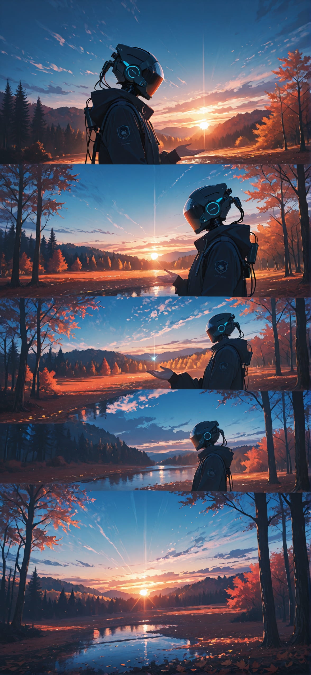 Allthefeels Blue Sunset Nature Autumn Machine mobile wallpaper / スマホ壁紙