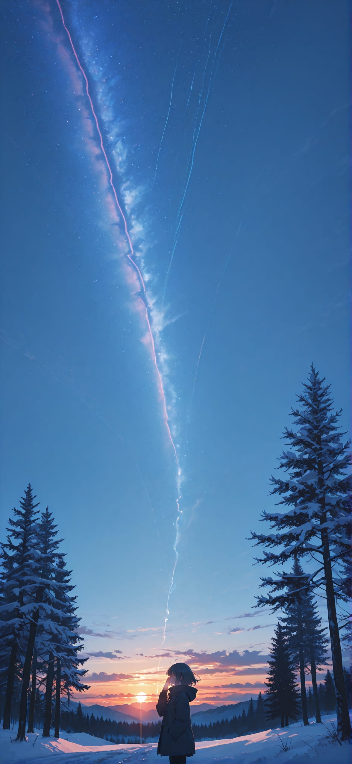 Allthefeels Blue Sunset Nature Winter mobile wallpaper / スマホ壁紙