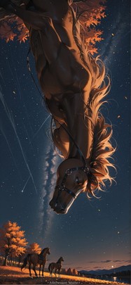 Allthefeels Brown Night Sky Autumn Animal mobile wallpaper / スマホ壁紙