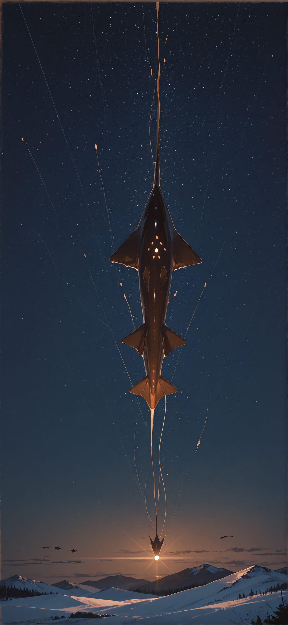 Allthefeels Brown Night Sky Winter Animal mobile wallpaper / スマホ壁紙