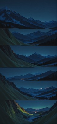 Allthefeels Green Night Mountain Winter mobile wallpaper / スマホ壁紙