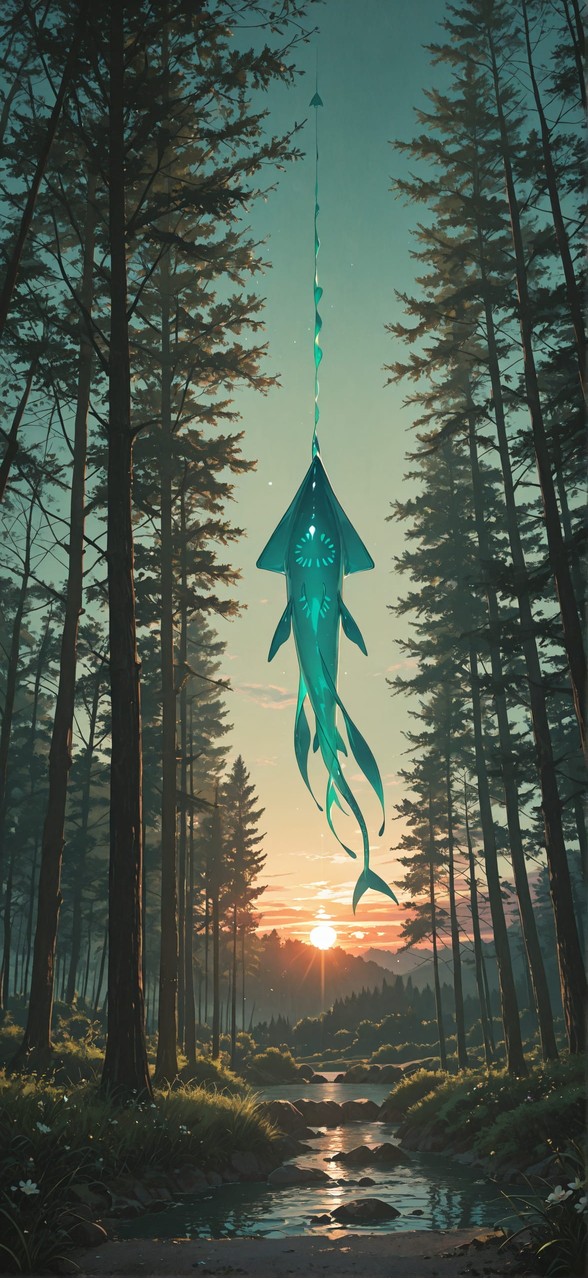 Allthefeels Green Sunset Nature Spring Animal Machine mobile wallpaper / スマホ壁紙