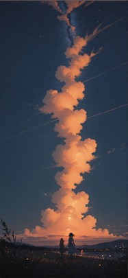 Allthefeels Orange Night Sky Spring mobile wallpaper / スマホ壁紙