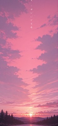 Allthefeels Pink Sunset Nature Summer mobile wallpaper / スマホ壁紙