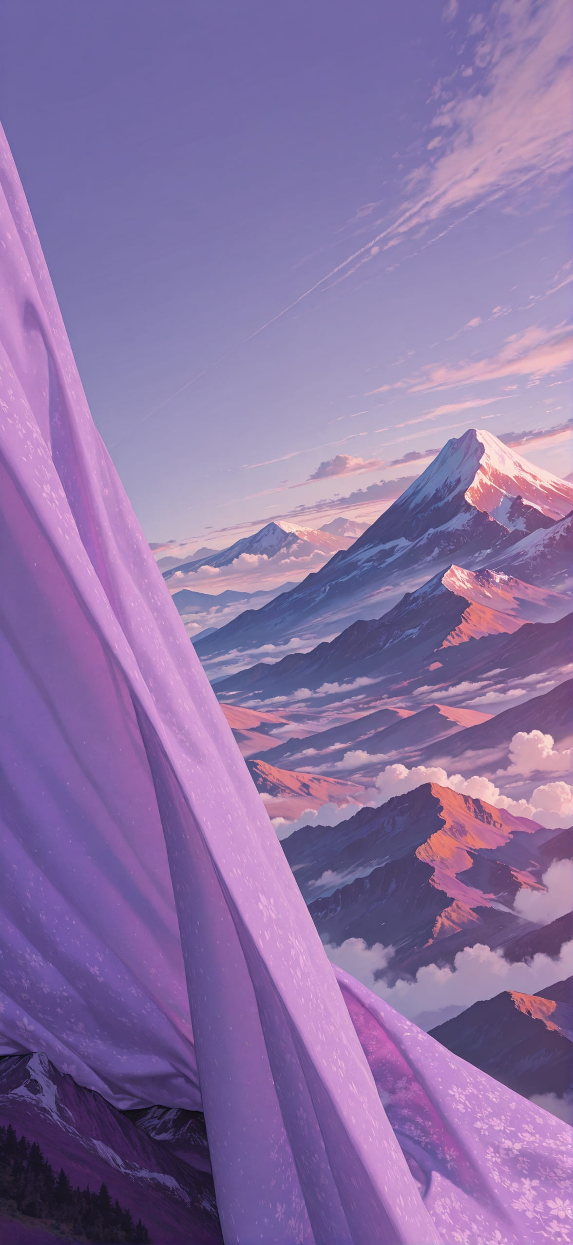 Allthefeels Purple Afternoon Mountain Summer mobile wallpaper / スマホ壁紙