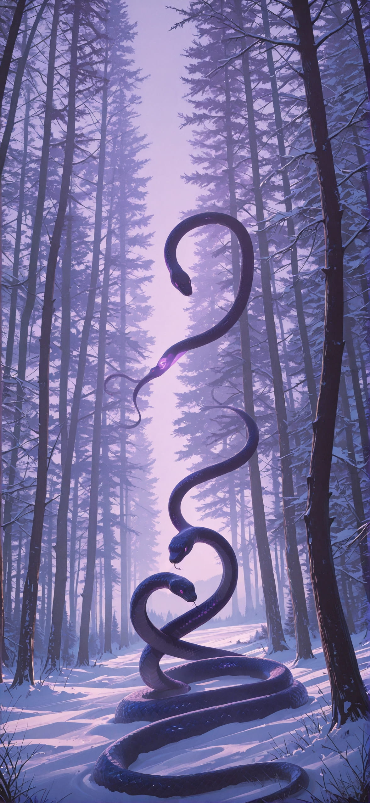 Allthefeels Purple Afternoon Nature Winter Animal mobile wallpaper / スマホ壁紙
