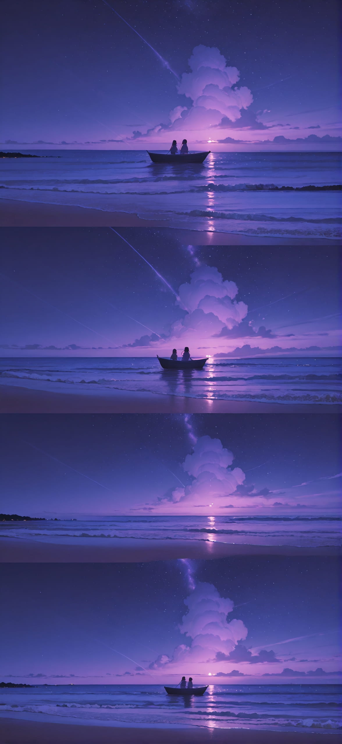 Allthefeels Purple Night Sea Summer mobile wallpaper / スマホ壁紙