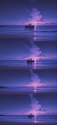 Allthefeels Purple Night Sea Summer mobile wallpaper / スマホ壁紙
