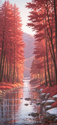 Allthefeels Red Afternoon Sea Winter mobile wallpaper / スマホ壁紙