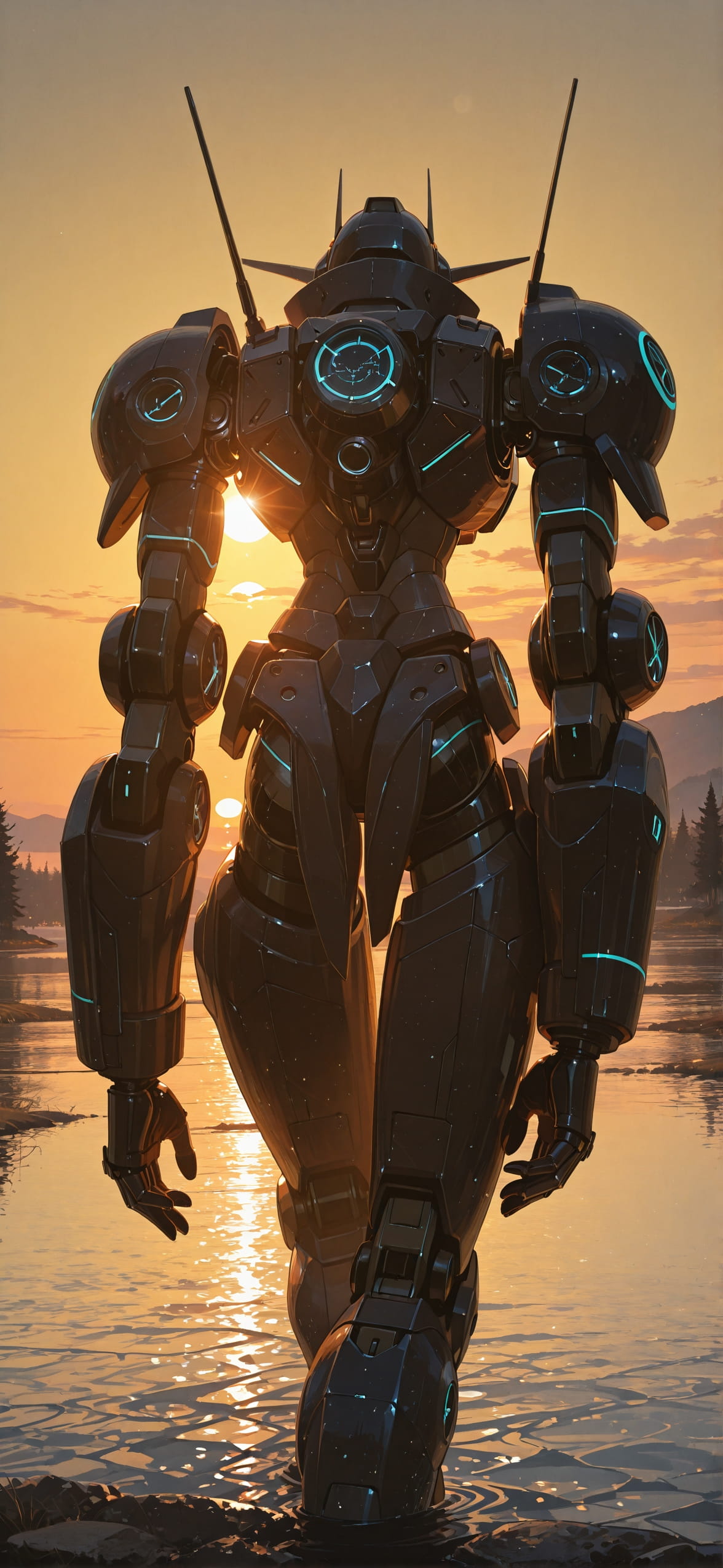 Allthefeels Yellow Sunset Sea Winter Machine mobile wallpaper / スマホ壁紙