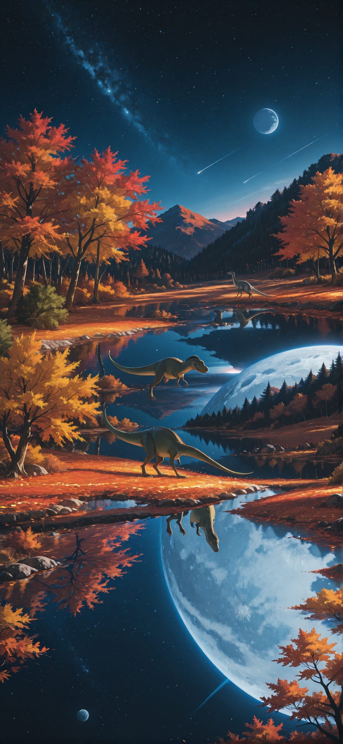 Artemis Blue Afternoon Nature Autumn Animal mobile wallpaper / スマホ壁紙