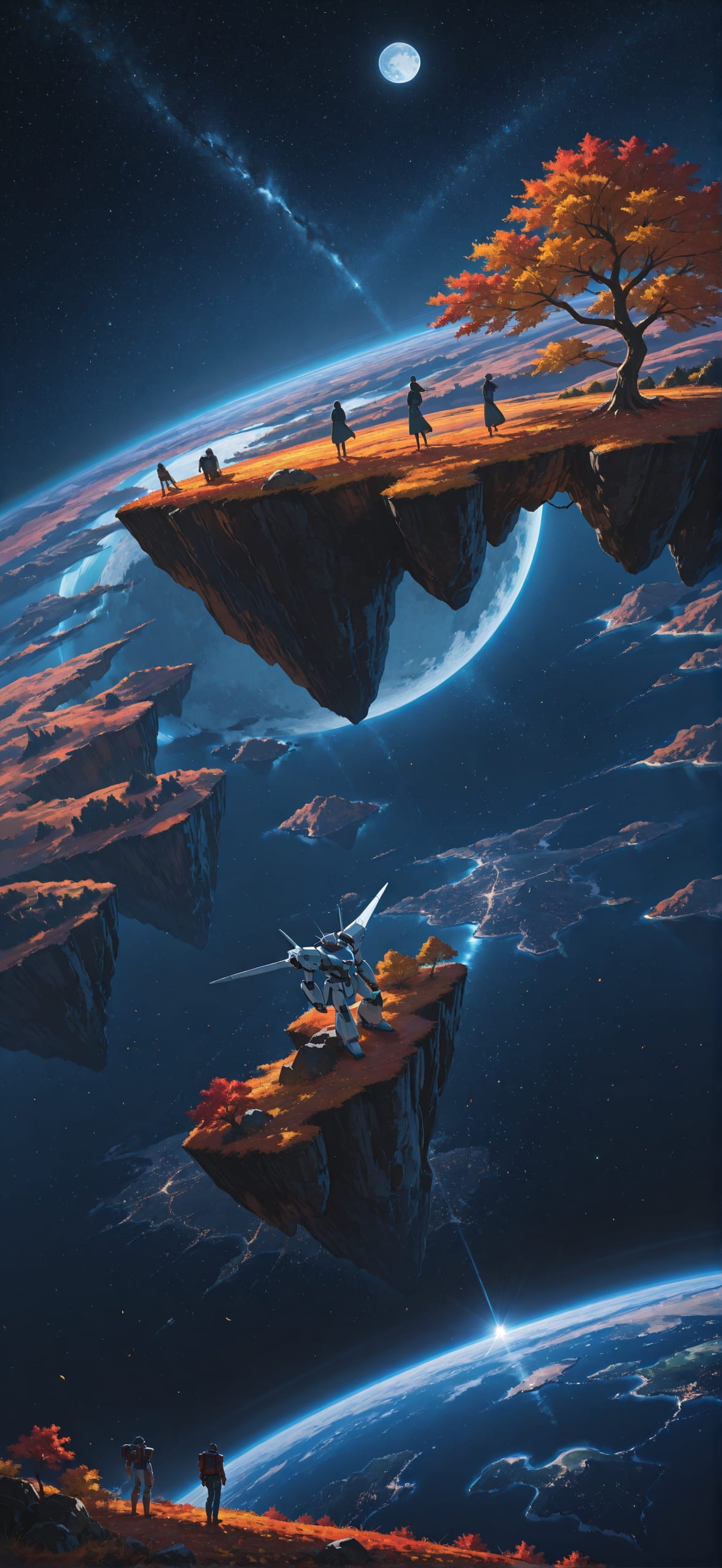 Artemis Blue Afternoon Sea Autumn Animal Machine mobile wallpaper / スマホ壁紙