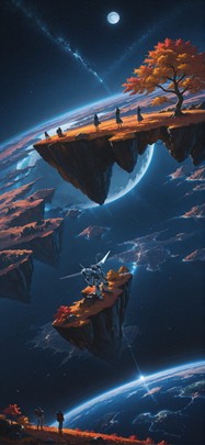 Artemis Blue Afternoon Sea Autumn Animal Machine mobile wallpaper / スマホ壁紙