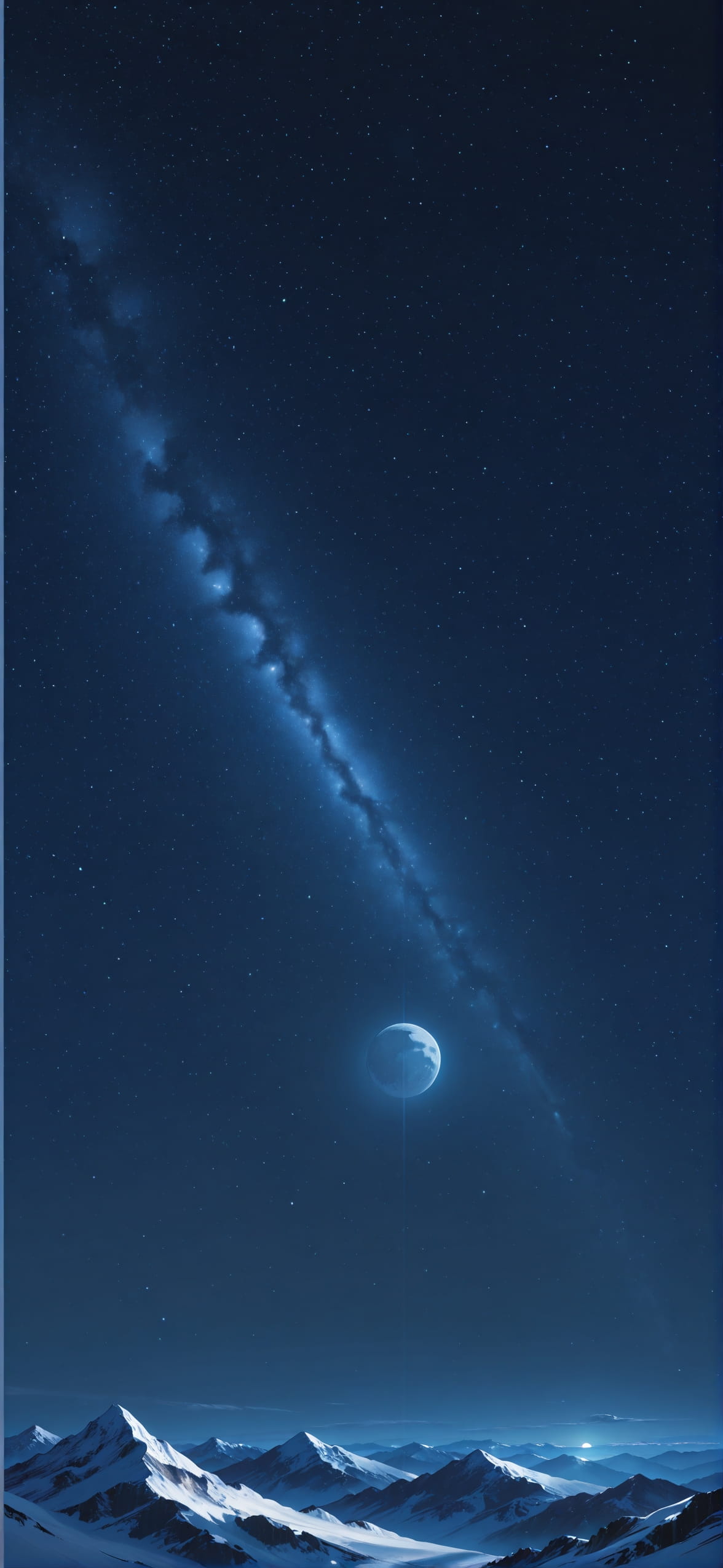 Artemis Blue Night Mountain Winter mobile wallpaper / スマホ壁紙