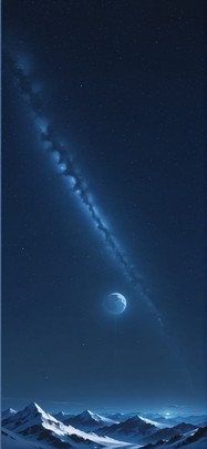 Artemis Blue Night Mountain Winter mobile wallpaper / スマホ壁紙