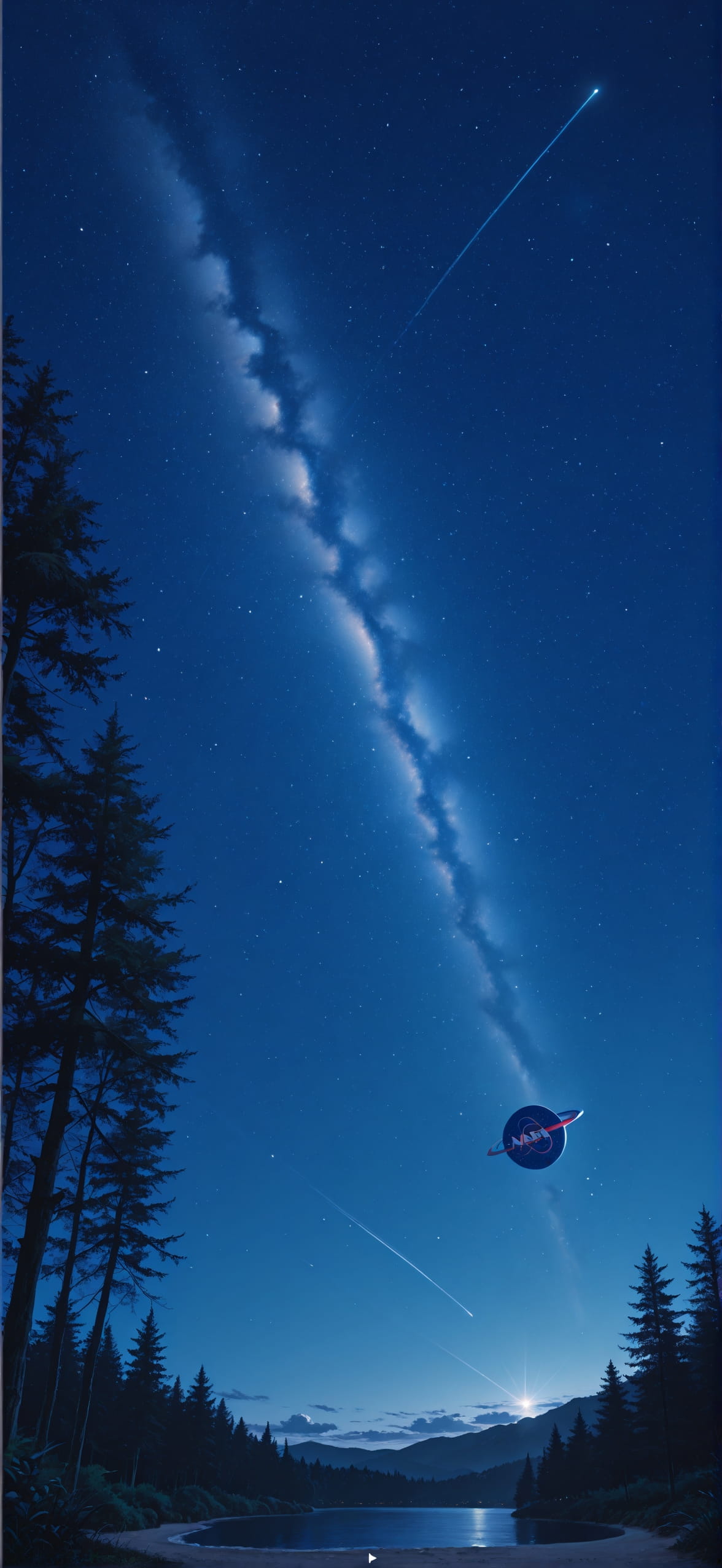 Artemis Blue Night Nature Summer mobile wallpaper / スマホ壁紙