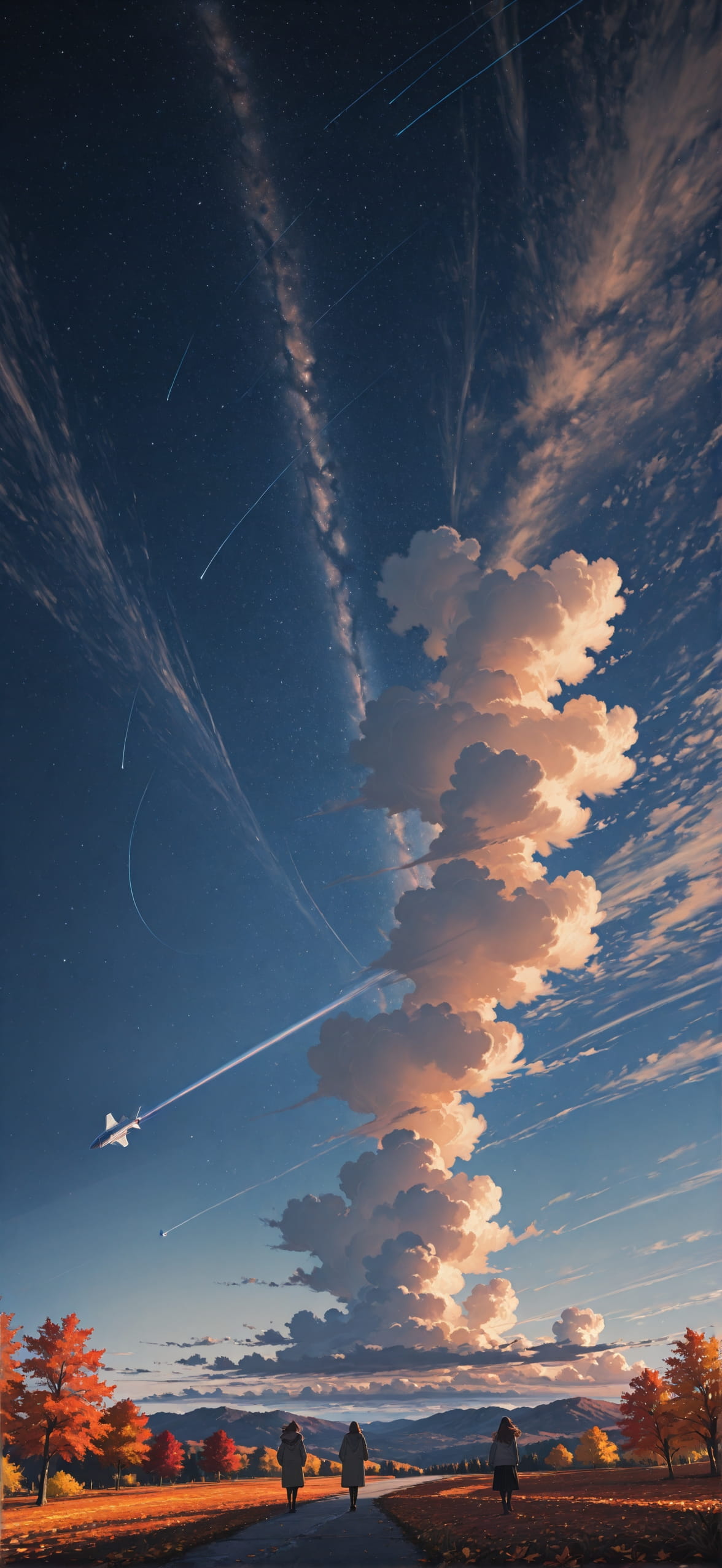 Artemis Brown Afternoon Sky Autumn mobile wallpaper / スマホ壁紙