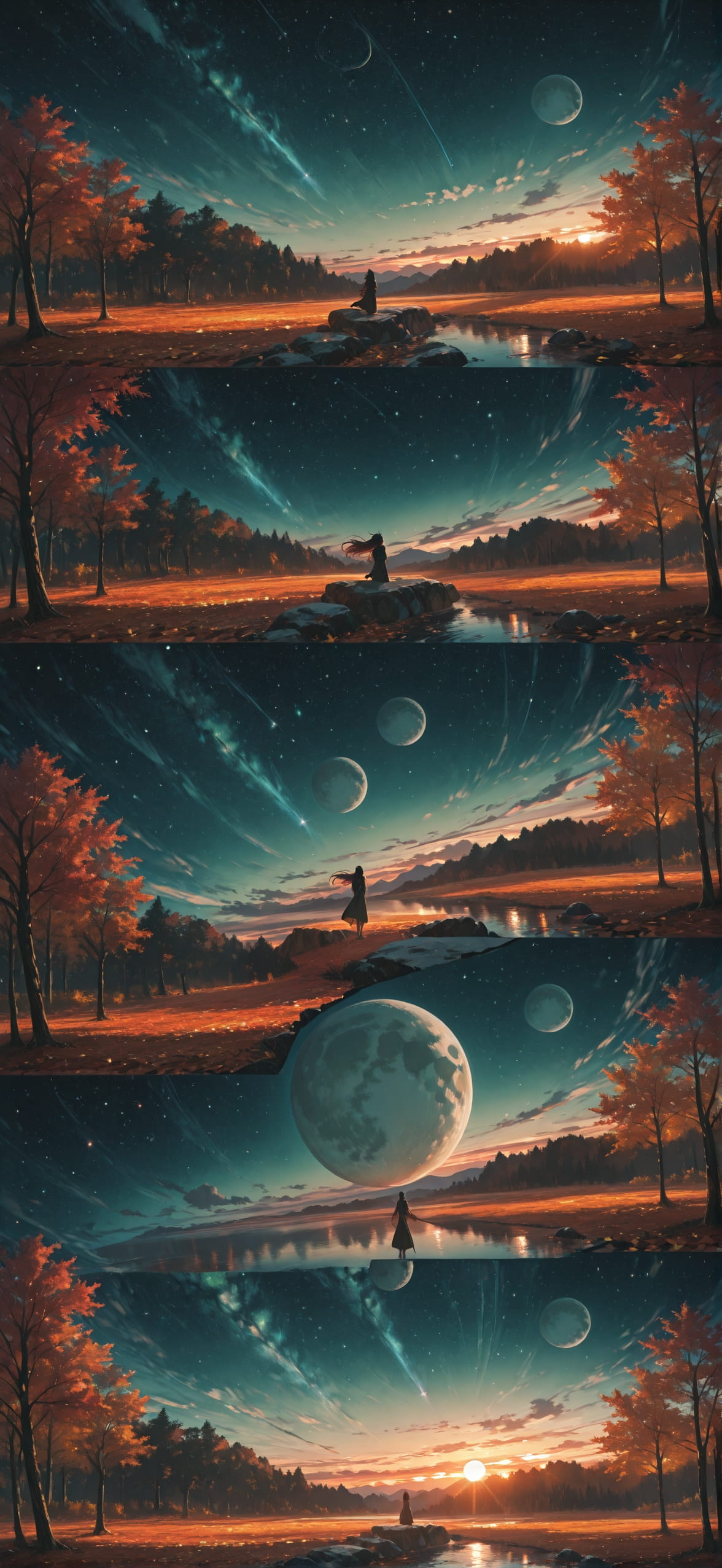 Artemis Green Sunset Nature Autumn mobile wallpaper / スマホ壁紙