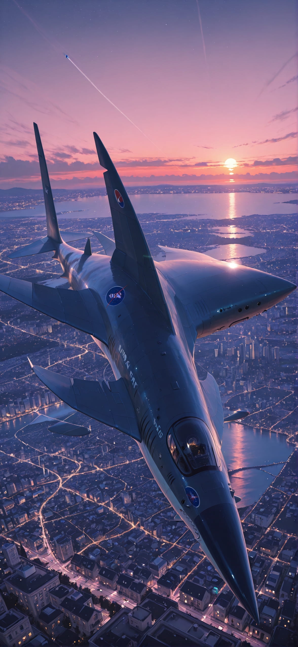 Artemis Pink Sunset City Summer Animal mobile wallpaper / スマホ壁紙