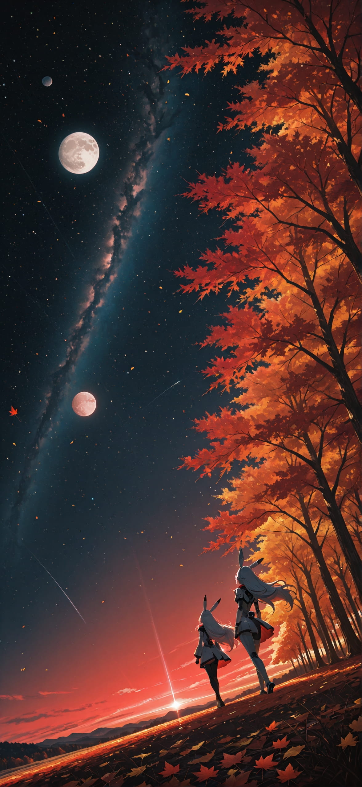 Artemis Red Afternoon Sky Autumn Animal Machine mobile wallpaper / スマホ壁紙