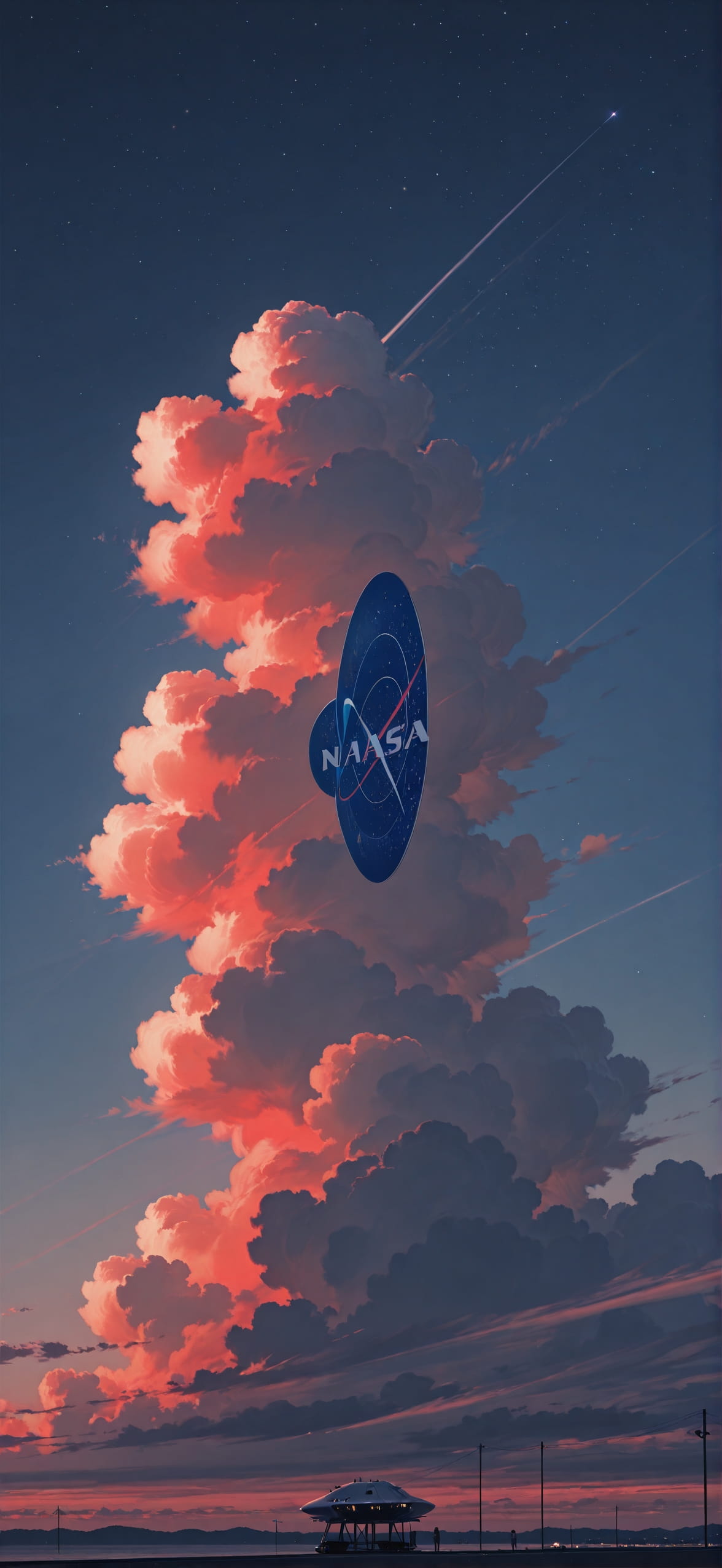 Artemis Red Afternoon Sky Summer mobile wallpaper / スマホ壁紙