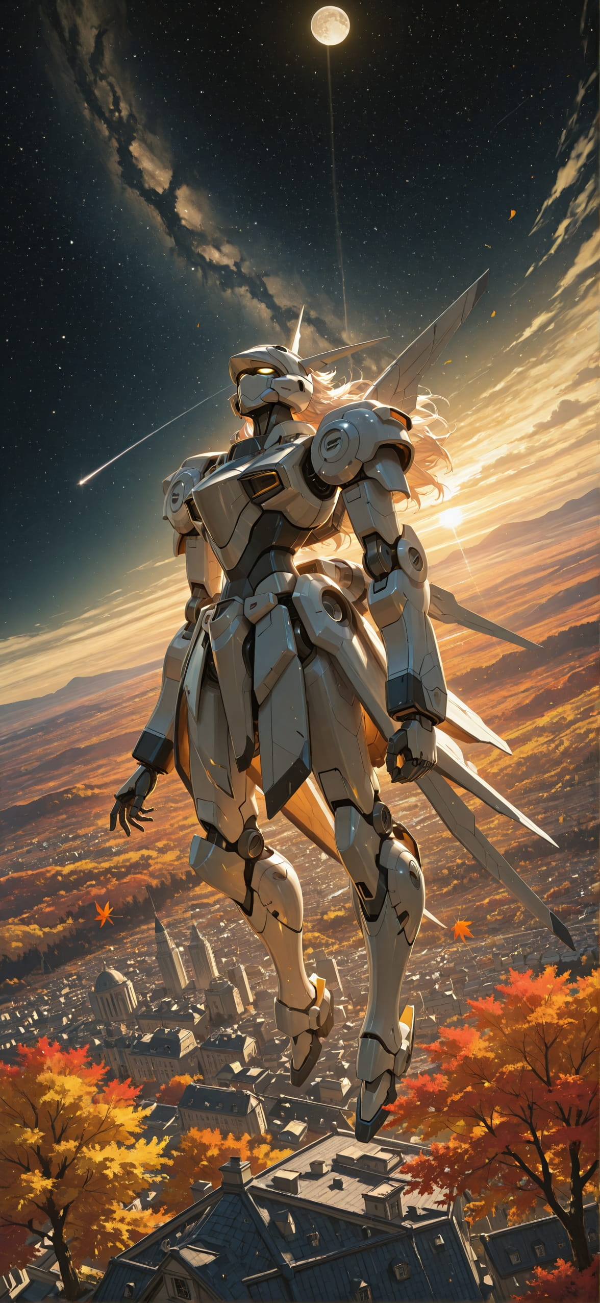 Artemis Yellow Afternoon City Autumn Machine mobile wallpaper / スマホ壁紙