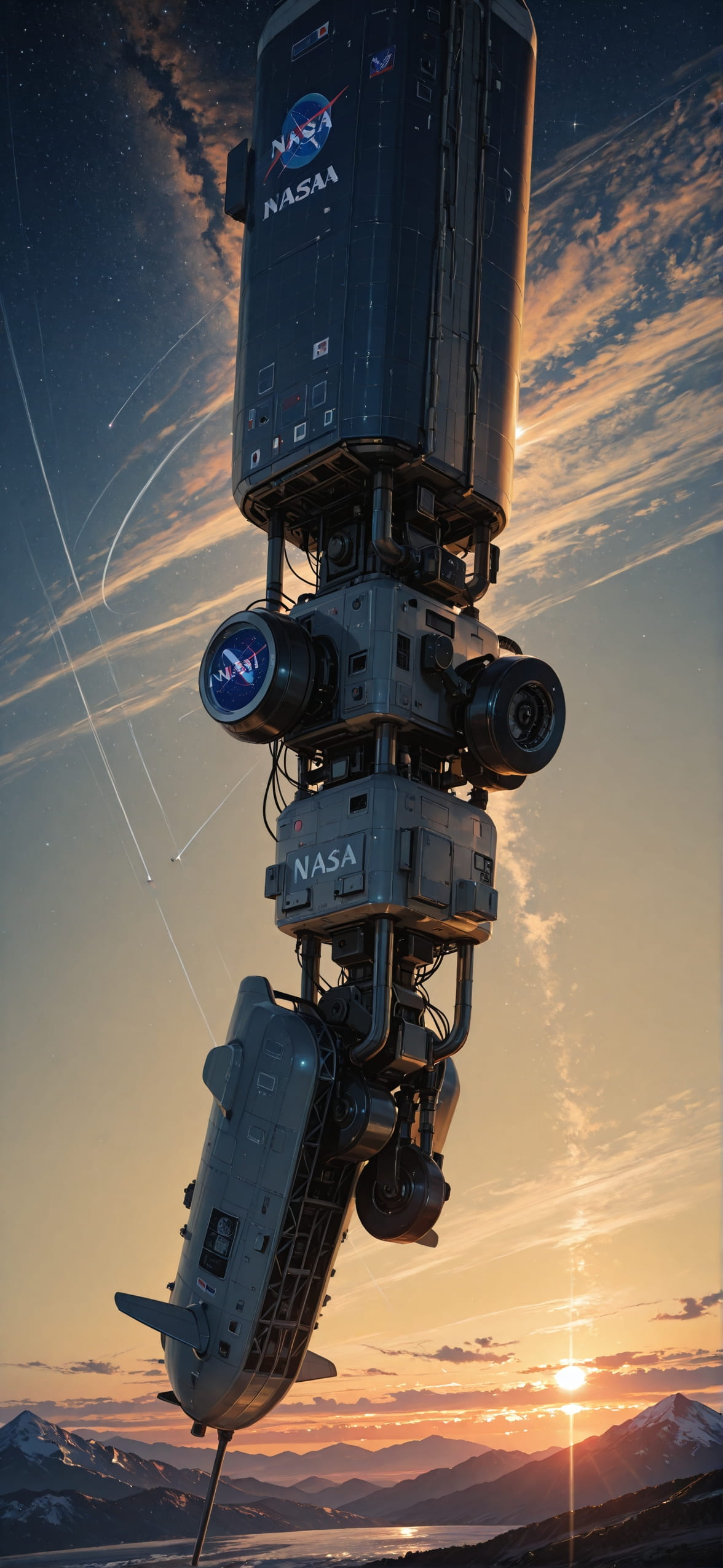 Artemis Yellow Sunset Mountain Summer Machine mobile wallpaper / スマホ壁紙