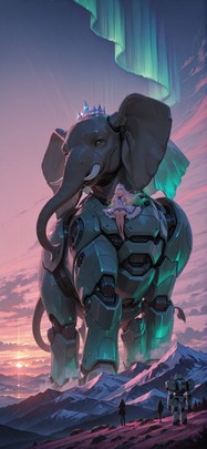 Aurora Pink Sunset Sky Summer Animal Machine mobile wallpaper / スマホ壁紙