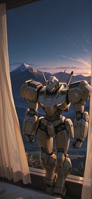 Breeze Brown Night Mountain Spring Machine mobile wallpaper / スマホ壁紙