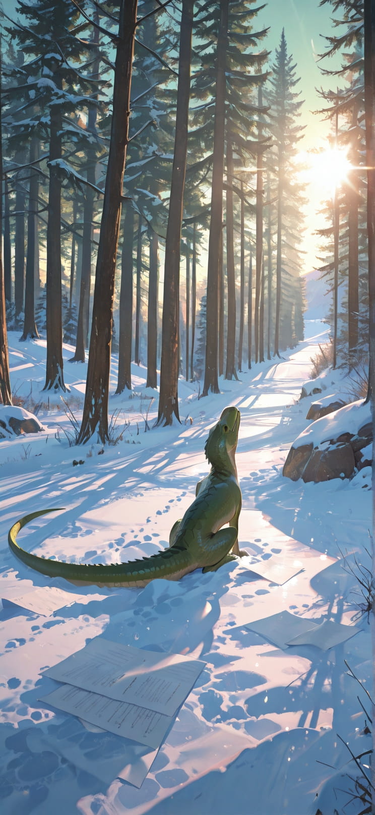 Breeze Green Afternoon Nature Winter Animal mobile wallpaper / スマホ壁紙