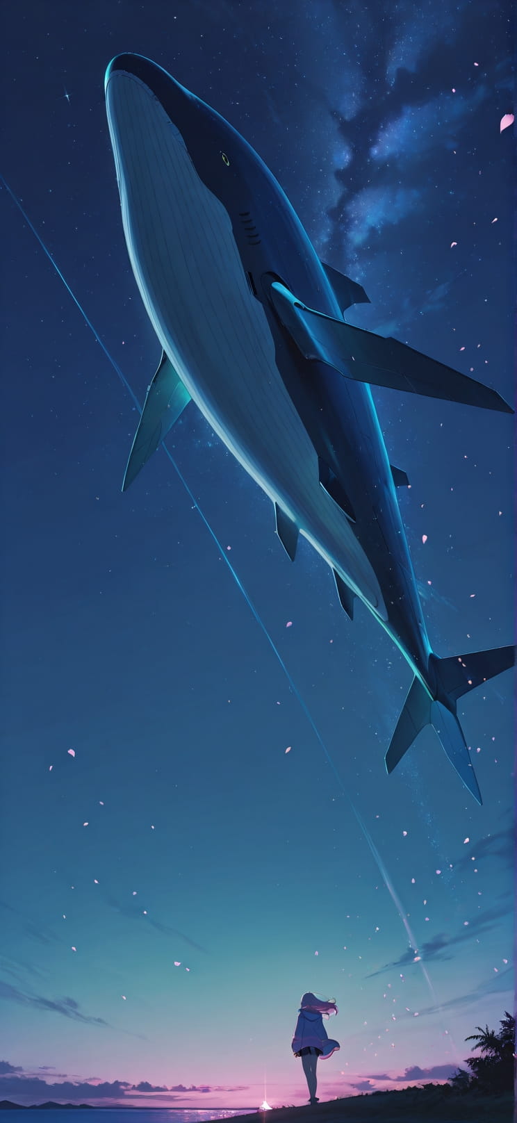 Breeze Green Night Sky Summer Animal Machine mobile wallpaper / スマホ壁紙