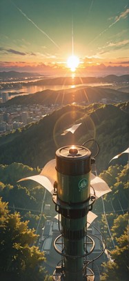 Breeze Green Sunset Nature Summer Machine mobile wallpaper / スマホ壁紙